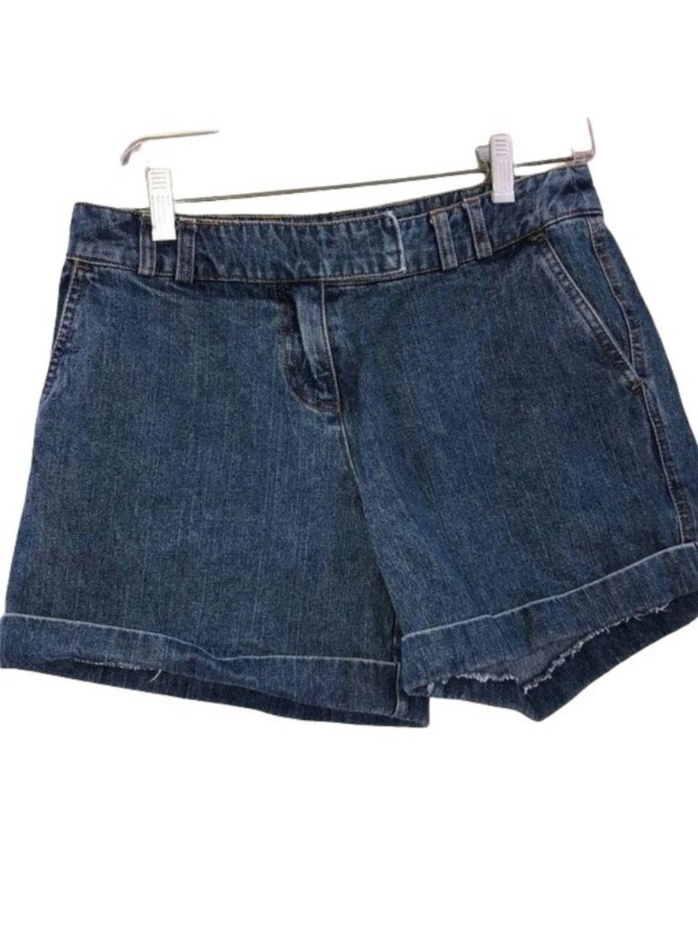 Willi Smith Womens Denim Cuffed Shorts Size 6 Blue 100% Cotton Casual Wear